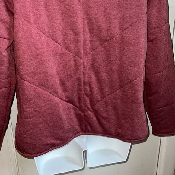 THREE DOTS Heather Tibetan Red Quilted Step Hem Knit Jacket-S - Picture 7 of 10